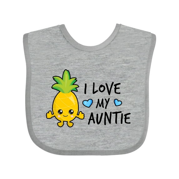 Inktastic I Love My Auntie with Pineapple Boys Baby Bib