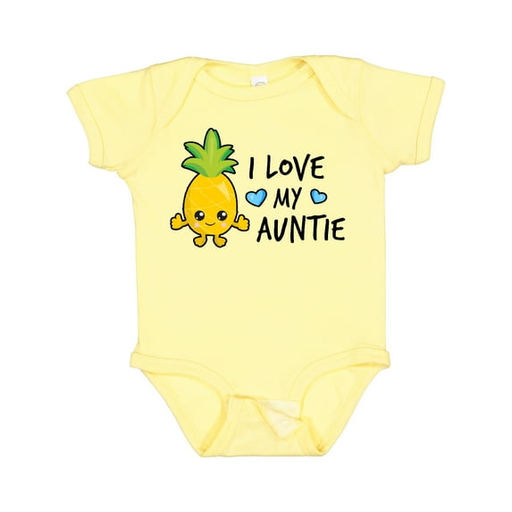 Inktastic I Love My Auntie with Pineapple Boys Baby Bodysuit