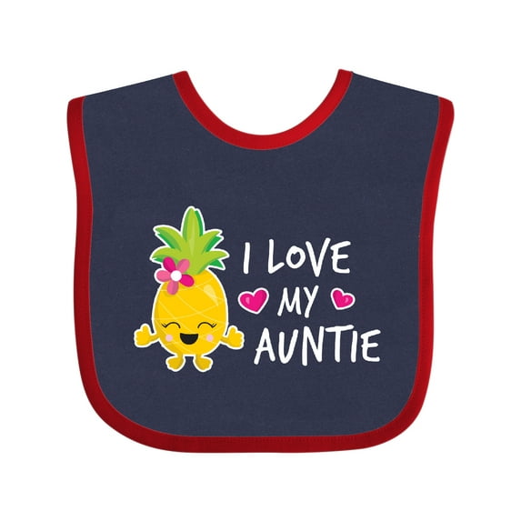 Inktastic I Love My Auntie with Pineapple Girls Baby Bib