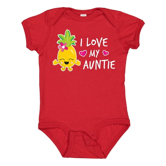 Inktastic I Love My Auntie with Pineapple Girls Baby Bodysuit