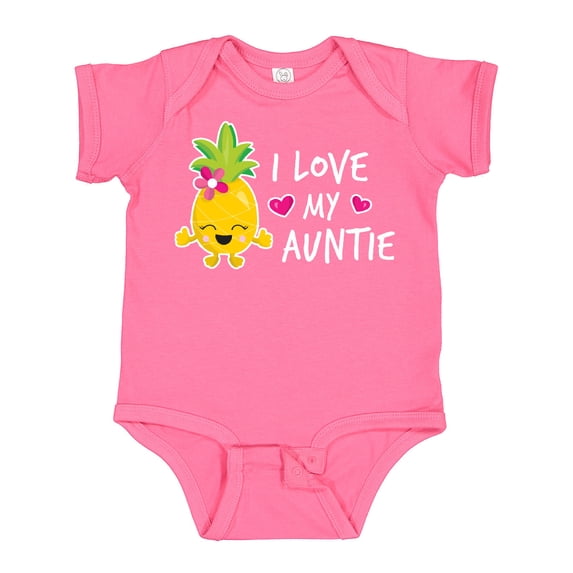 Inktastic I Love My Auntie with Pineapple Girls Baby Bodysuit