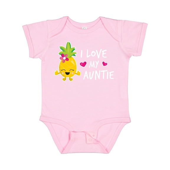 Inktastic I Love My Auntie with Pineapple Girls Baby Bodysuit