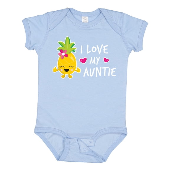 Inktastic I Love My Auntie with Pineapple Girls Baby Bodysuit