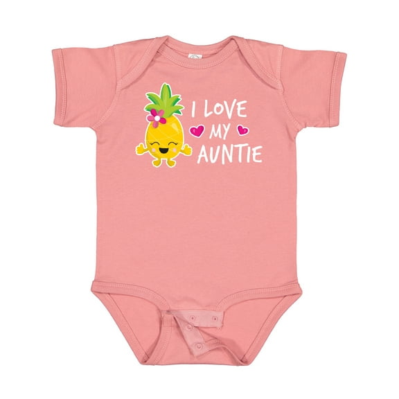 Inktastic I Love My Auntie with Pineapple Girls Baby Bodysuit