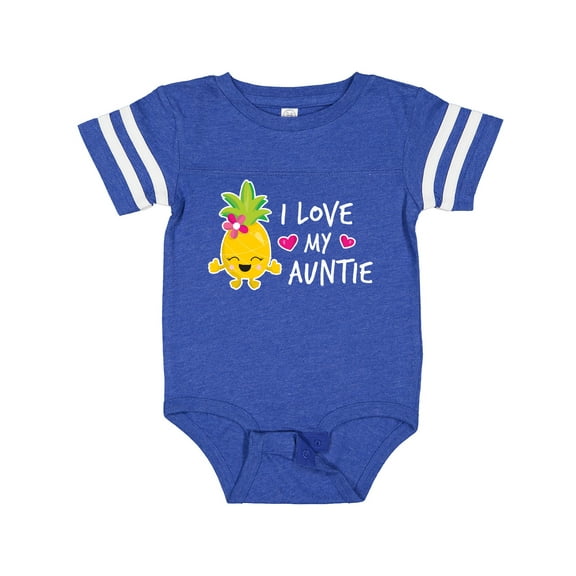 Inktastic I Love My Auntie with Pineapple Girls Baby Bodysuit