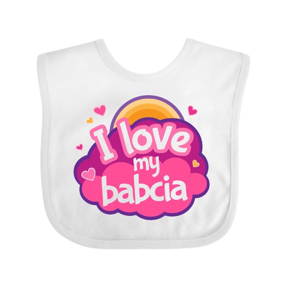 Inktastic I Love My Babcia Girls Girls Baby Bib