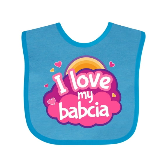 Inktastic I Love My Babcia Girls Girls Baby Bib