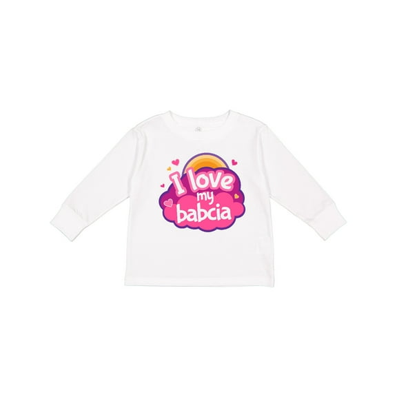 Inktastic I Love My Babcia Girls Girls Long Sleeve Toddler T-Shirt