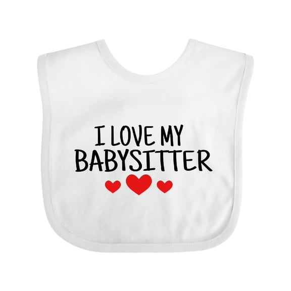 Inktastic I Love My Babysitter Boys or Girls Baby Bib