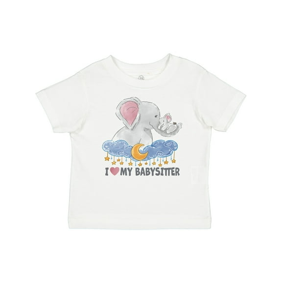 Inktastic I Love My Babysitter Elephant Family Boys or Girls Baby T-Shirt