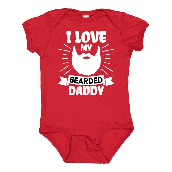 I Love My Bearded Daddy for Fathers Day Boys or Girls Baby Bodysuit