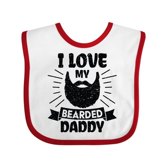 Inktastic I Love My Bearded Daddy for Fathers Day with Grunge Boys Baby Bib