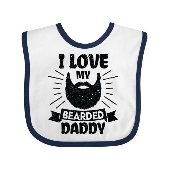 Inktastic I Love My Bearded Daddy for Fathers Day with Grunge Boys Baby Bib