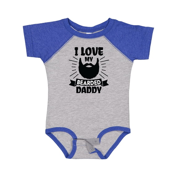 Inktastic I Love My Bearded Daddy with Beard Silhouette Boys or Girls Baby Bodysuit