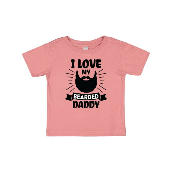 Inktastic I Love My Bearded Daddy with Beard Silhouette Boys or Girls Baby T-Shirt