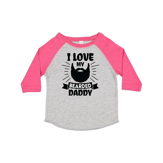 Inktastic I Love My Bearded Daddy with Beard Silhouette Boys or Girls Toddler T-Shirt