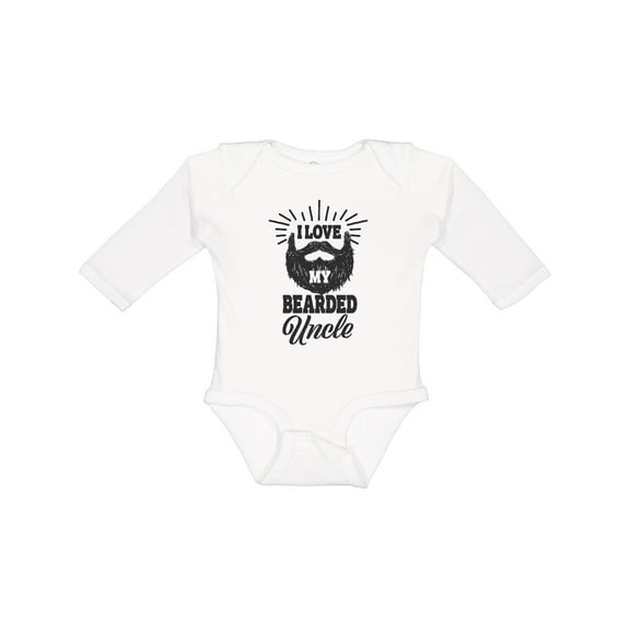Inktastic I Love My Bearded Uncle Boys or Girls Long Sleeve Baby Bodysuit