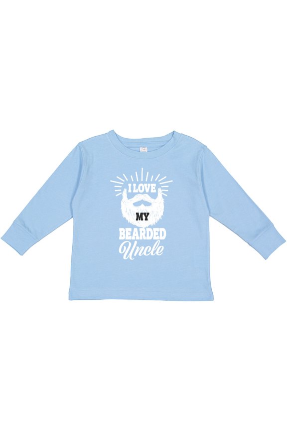 I Love My Bearded Uncle Boys or Girls Long Sleeve Toddler T-Shirt