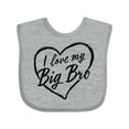 thumbnail image 1 of Inktastic I Love My Big Bro in Black Chalk Heart Boys or Girls Baby Bib, 1 of 4