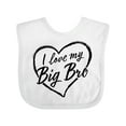 thumbnail image 1 of Inktastic I Love My Big Bro in Black Chalk Heart Boys or Girls Baby Bib, 1 of 4