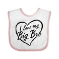 thumbnail image 1 of Inktastic I Love My Big Bro in Black Chalk Heart Boys or Girls Baby Bib, 1 of 4