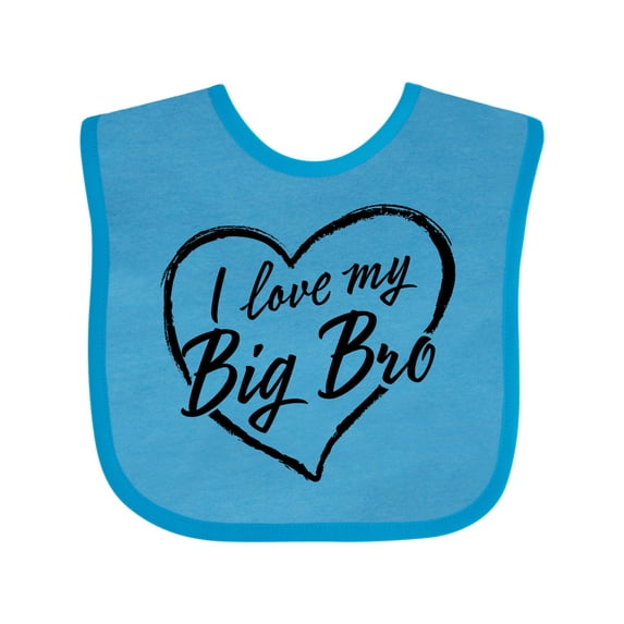 Inktastic I Love My Big Bro in Black Chalk Heart Boys or Girls Baby Bib