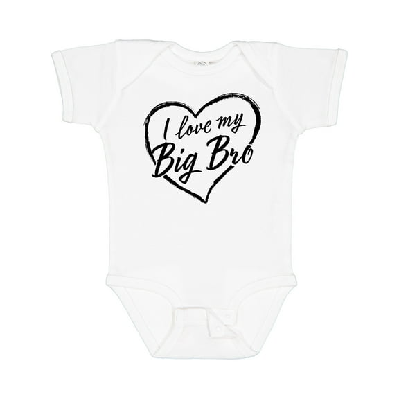 Inktastic I Love My Big Bro in Black Chalk Heart Boys or Girls Baby Bodysuit