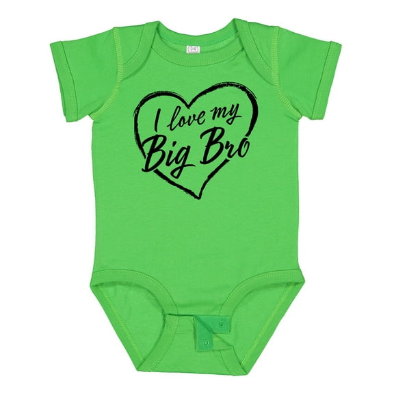 Inktastic I Love My Big Bro in Black Chalk Heart Boys or Girls Baby Bodysuit