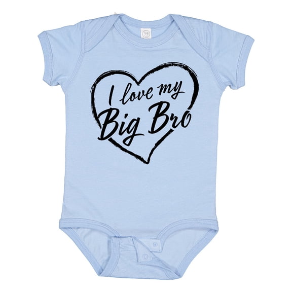 Inktastic I Love My Big Bro in Black Chalk Heart Boys or Girls Baby Bodysuit