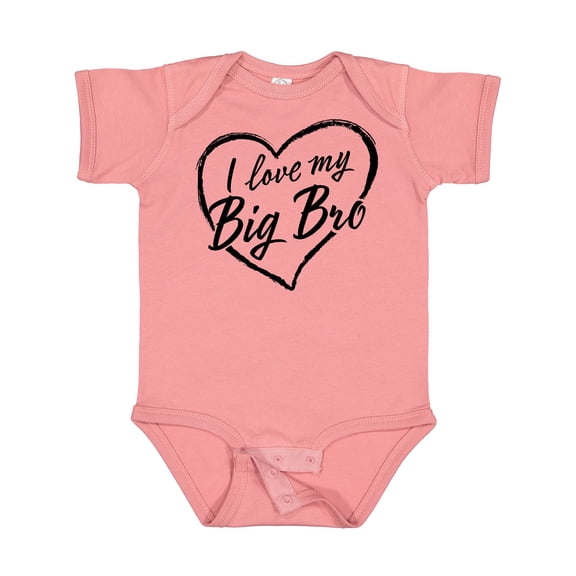 Inktastic I Love My Big Bro in Black Chalk Heart Boys or Girls Baby Bodysuit