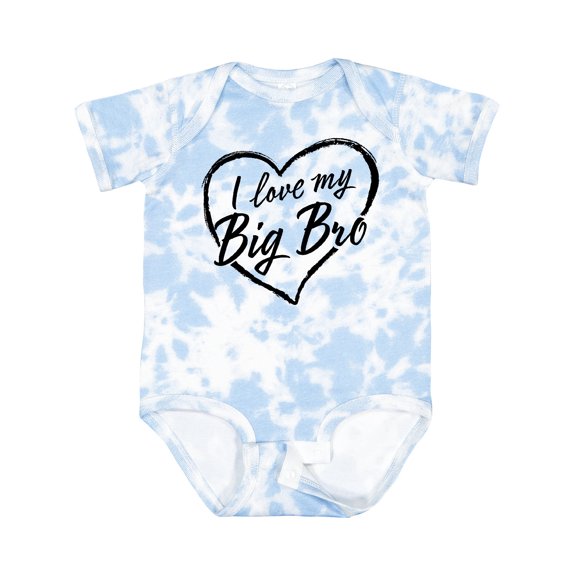 Inktastic I Love My Big Bro in Black Chalk Heart Boys or Girls Baby Bodysuit