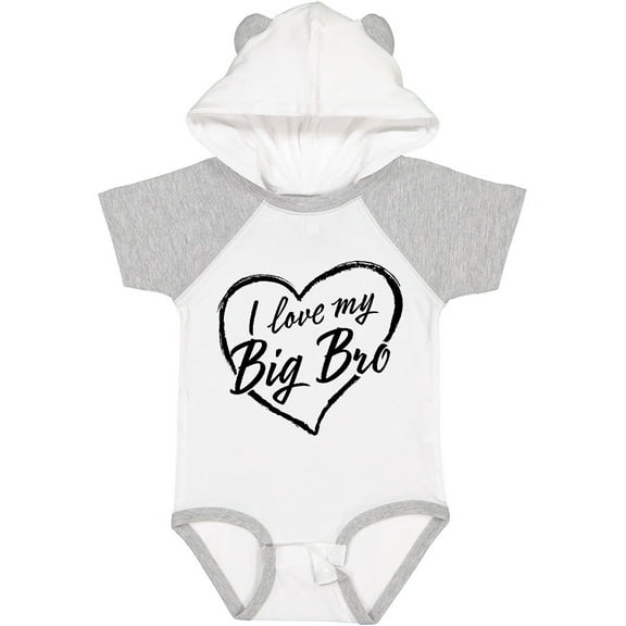 Inktastic I Love My Big Bro in Black Chalk Heart Boys or Girls Baby Bodysuit