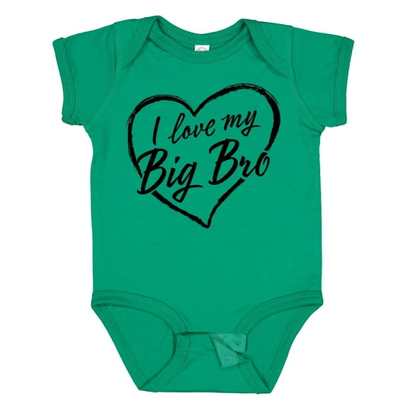 Inktastic I Love My Big Bro in Black Chalk Heart Boys or Girls Baby Bodysuit