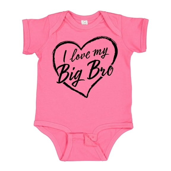 Inktastic I Love My Big Bro in Black Chalk Heart Boys or Girls Baby Bodysuit