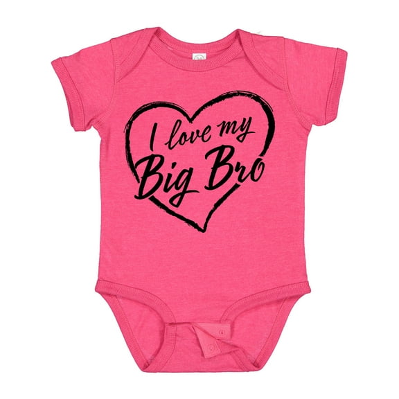 Inktastic I Love My Big Bro in Black Chalk Heart Boys or Girls Baby Bodysuit