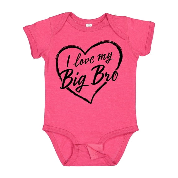 Inktastic I Love My Big Bro in Black Chalk Heart Boys or Girls Baby Bodysuit