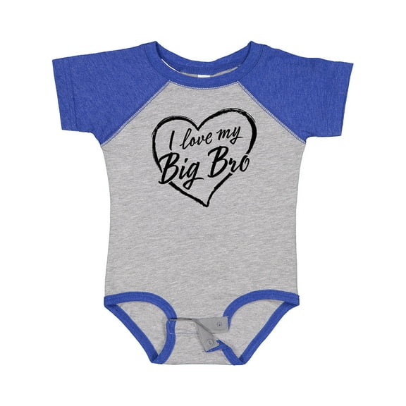 Inktastic I Love My Big Bro in Black Chalk Heart Boys or Girls Baby Bodysuit