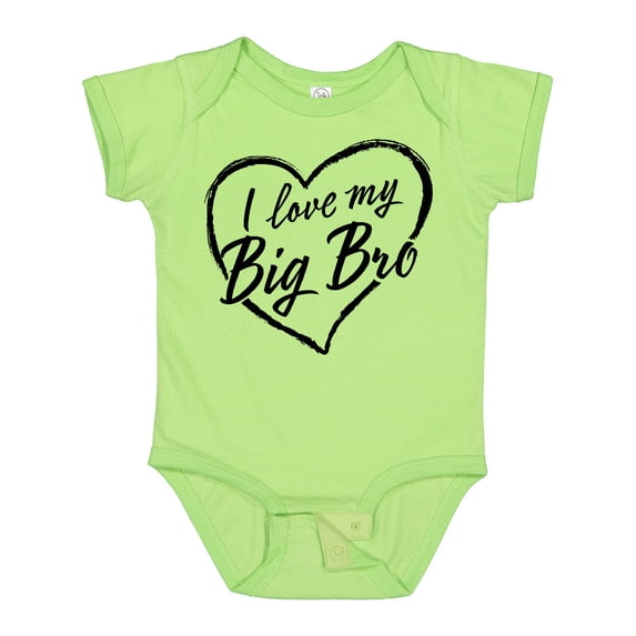 Inktastic I Love My Big Bro in Black Chalk Heart Boys or Girls Baby Bodysuit