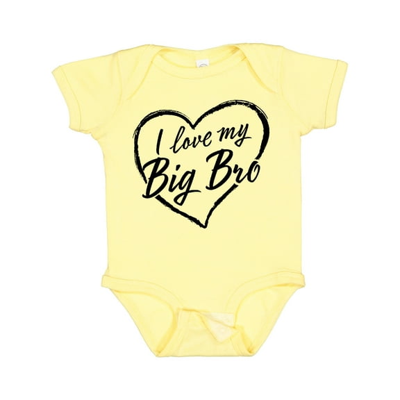 Inktastic I Love My Big Bro in Black Chalk Heart Boys or Girls Baby Bodysuit