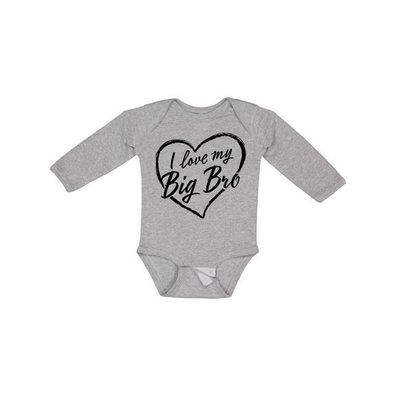 Inktastic I Love My Big Bro in Black Chalk Heart Boys or Girls Long Sleeve Baby Bodysuit