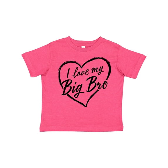 Inktastic I Love My Big Bro in Black Chalk Heart Boys or Girls Toddler T-Shirt