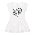 thumbnail image 1 of Inktastic I Love My Big Bro in Black Chalk Heart Girls Baby Dress, 1 of 5