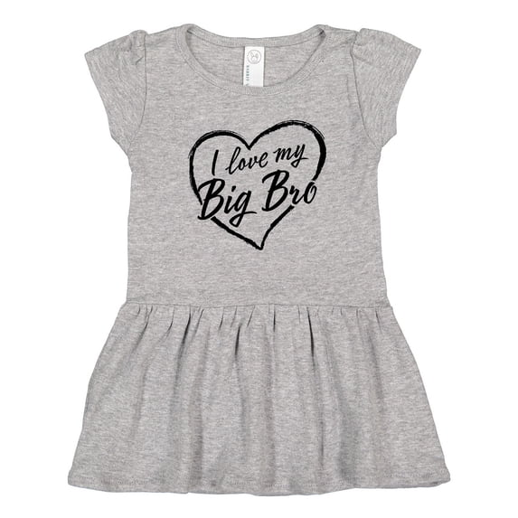 Inktastic I Love My Big Bro in Black Chalk Heart Girls Toddler Dress