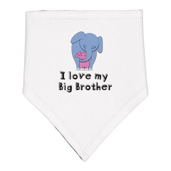 Inktastic I Love My Big Brother Elephant Blue Pink Baby Bandana Bib