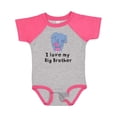 thumbnail image 1 of Inktastic I Love My Big Brother Elephant Blue Pink Girls Baby Bodysuit, 1 of 5