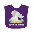 thumbnail image 1 of Inktastic I Love My Big Brother Elephant Family with Flowers Boys or Girls Baby Bib, 1 of 4