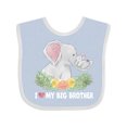 thumbnail image 1 of Inktastic I Love My Big Brother Elephant Family with Flowers Boys or Girls Baby Bib, 1 of 4