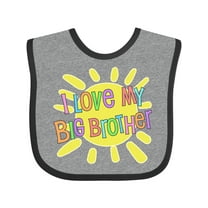 Inktastic I Love My Big Brother Sun and Rainbow Letters Boys or Girls Baby Bib