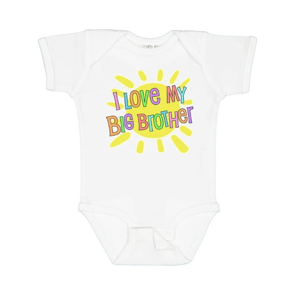 Inktastic I Love My Big Brother Sun and Rainbow Letters Boys or Girls Baby Bodysuit