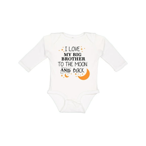 Inktastic I Love My Big Brother to the Moon and Back Boys or Girls Long Sleeve Baby Bodysuit